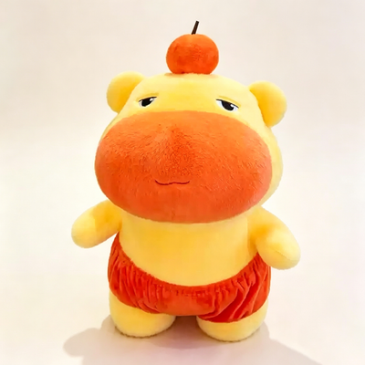 Cute Orange-Top Hippo Plush Doll