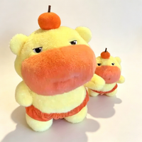 Cute Orange-Top Hippo Plush Doll