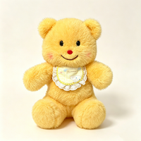 Cute Yellow Teddy Bear Plush Doll with Bib