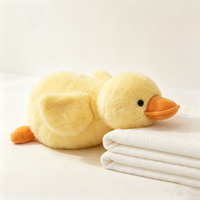 Lying-Down Yellow Duck Plush Pillow