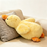 Lying-Down Yellow Duck Plush Pillow