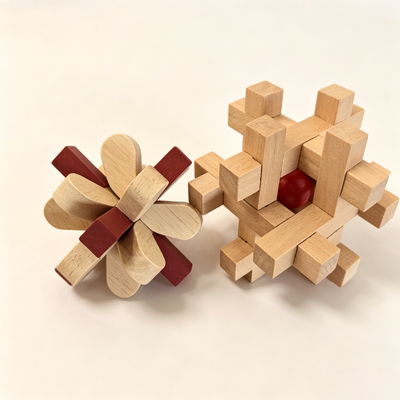 Wooden Kong Ming Lock Puzzle Set
